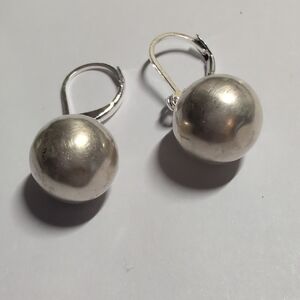 Elegant Silver Ball Drop Earrings
